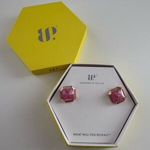 Bomb Party Charmed by Vivid Light Earrings ER19343 Pink Ice Crystal Rose Gold